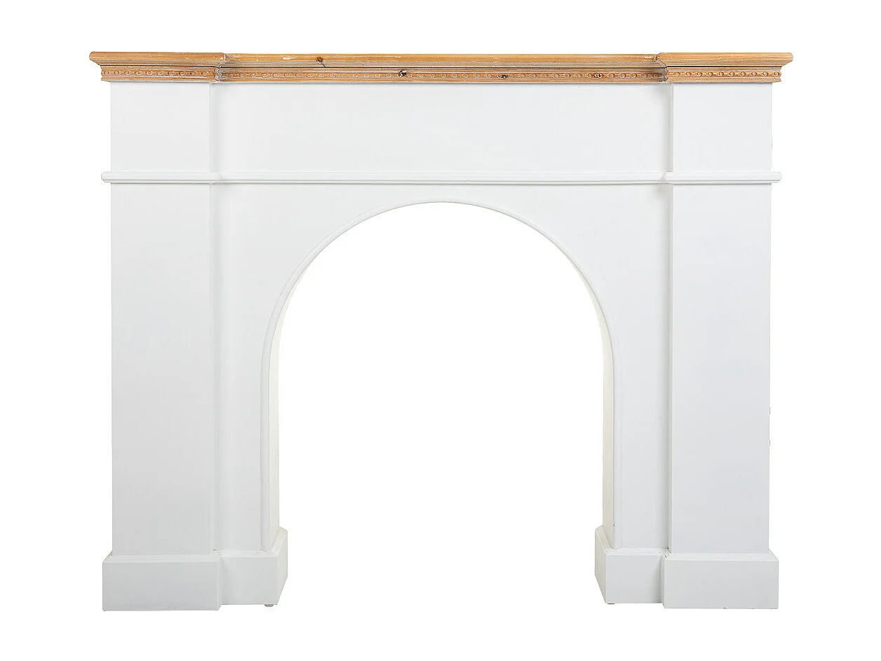 Cornice camino in legno bianco 125,5x29x101h