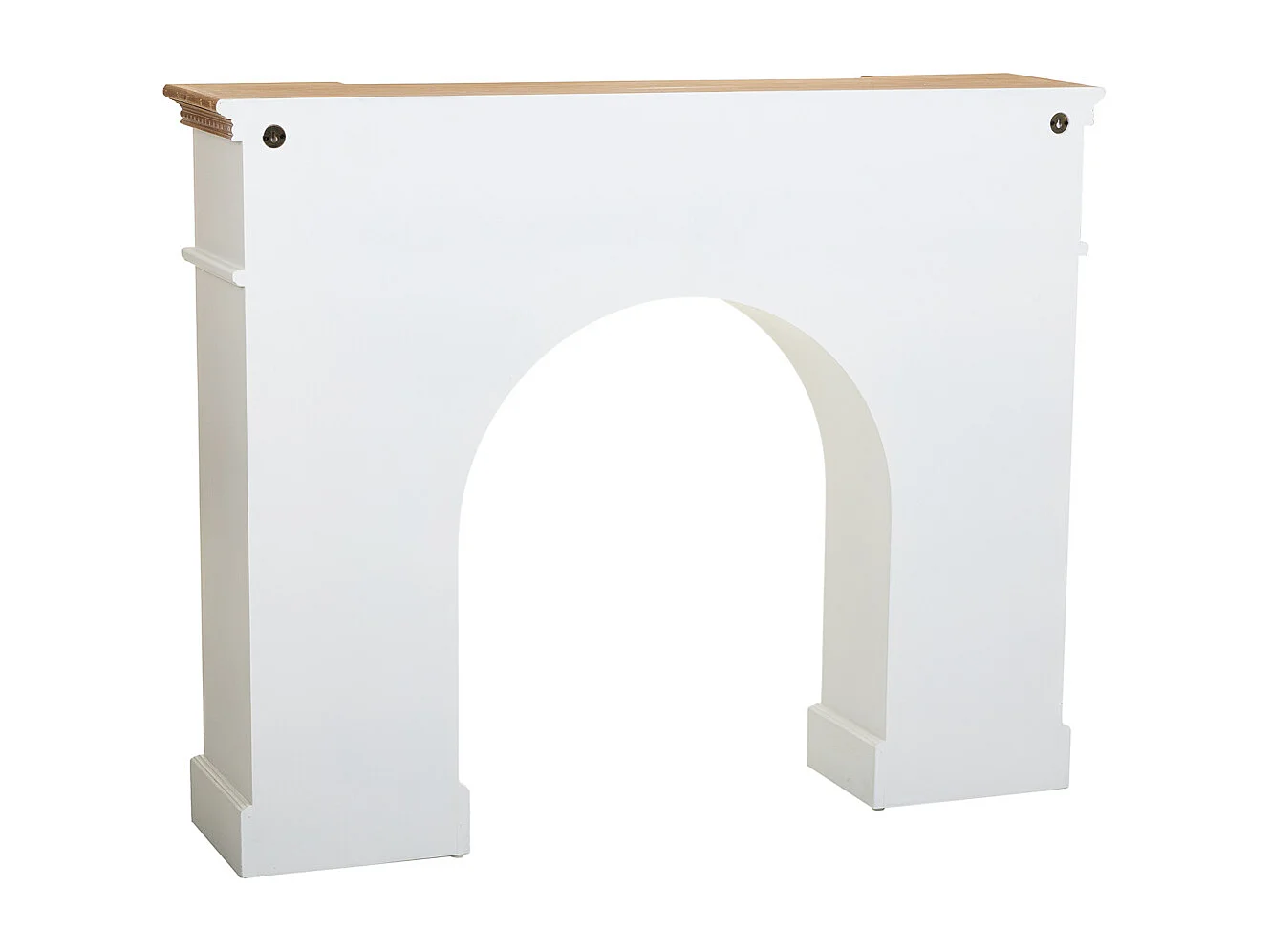 Cornice camino in legno bianco 125,5x29x101h