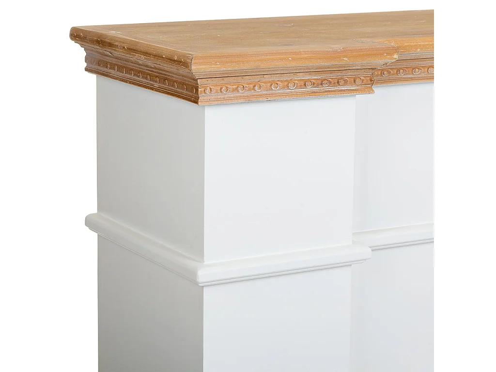 Cornice camino in legno bianco 125,5x29x101h