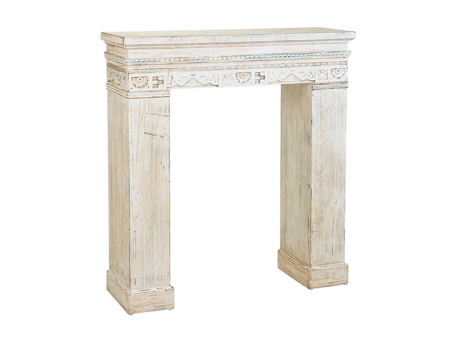 Cadre de cheminée en bois blanc 100x30x110h