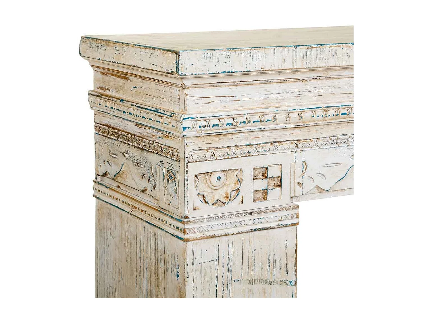 Cadre de cheminée en bois blanc 100x30x110h