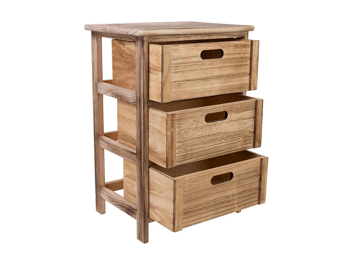 Cassettiera in legno con 3 cassetti in legno 40x29x58