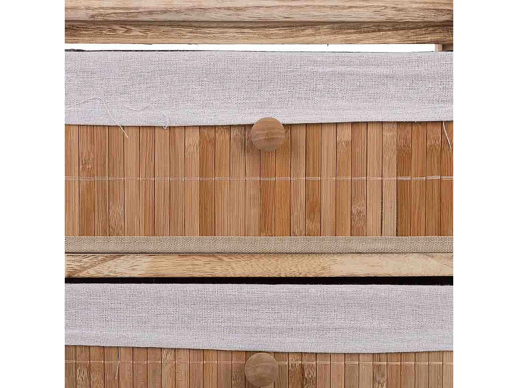 Cómoda de madeira com 3 gavetas forradas a bambu 40x29x58