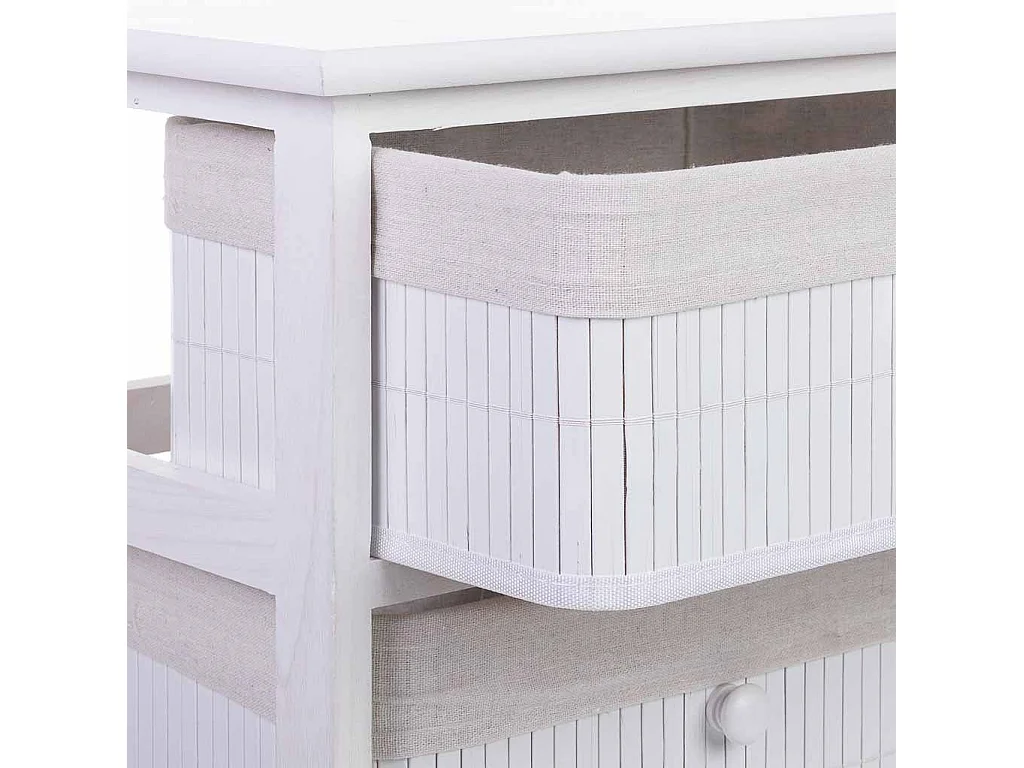 Commode en bois avec 3 tiroirs en bambou doublés 40x29x58