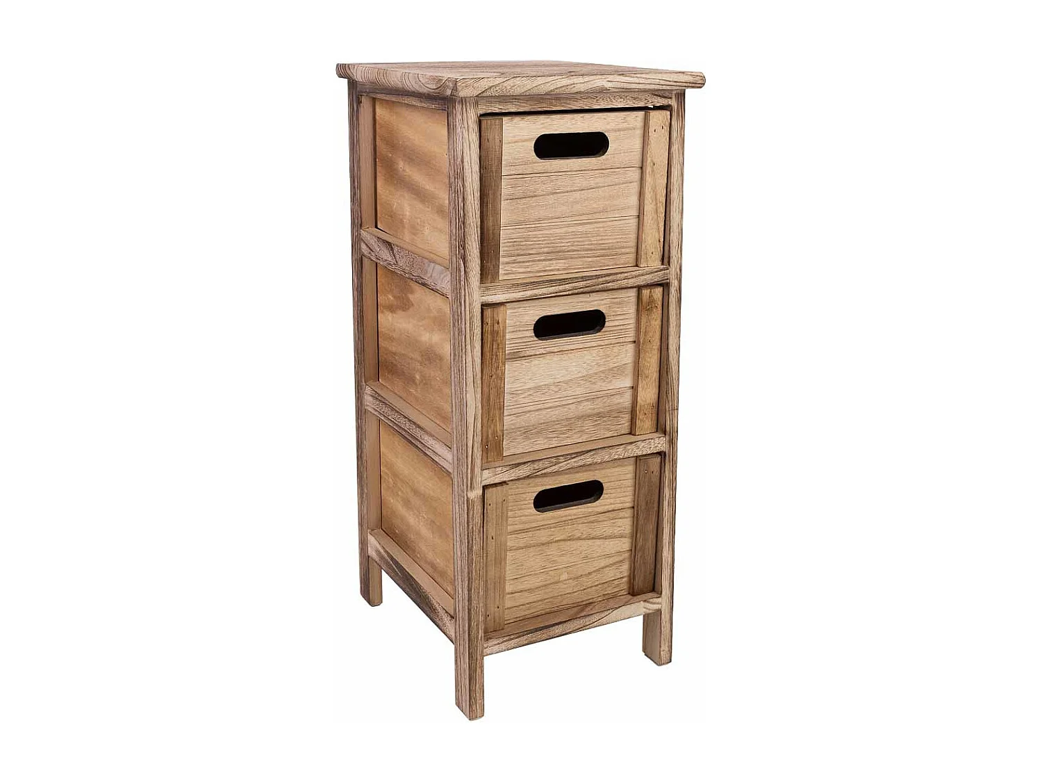 Cómoda de madeira com 3 gavetas em madeira 26x32x63