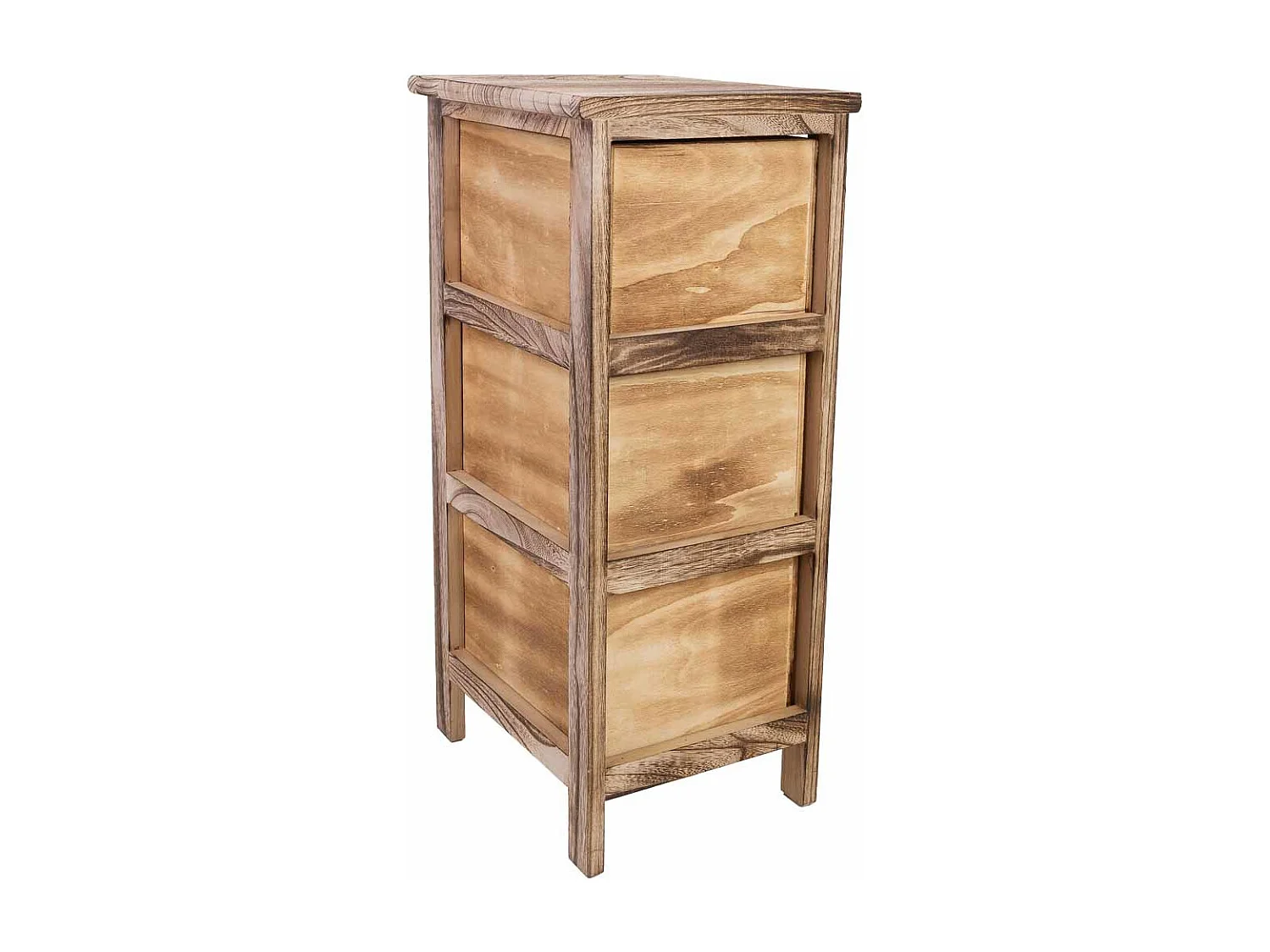 Cómoda de madeira com 3 gavetas em madeira 26x32x63