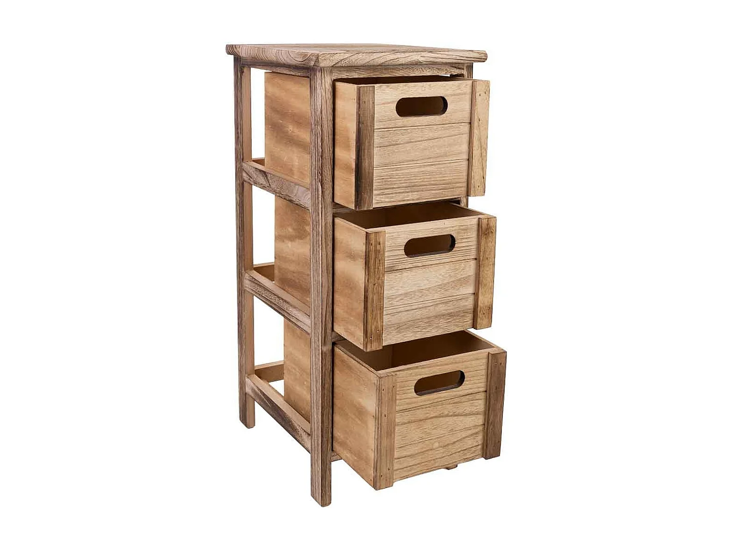 Cómoda de madeira com 3 gavetas em madeira 26x32x63