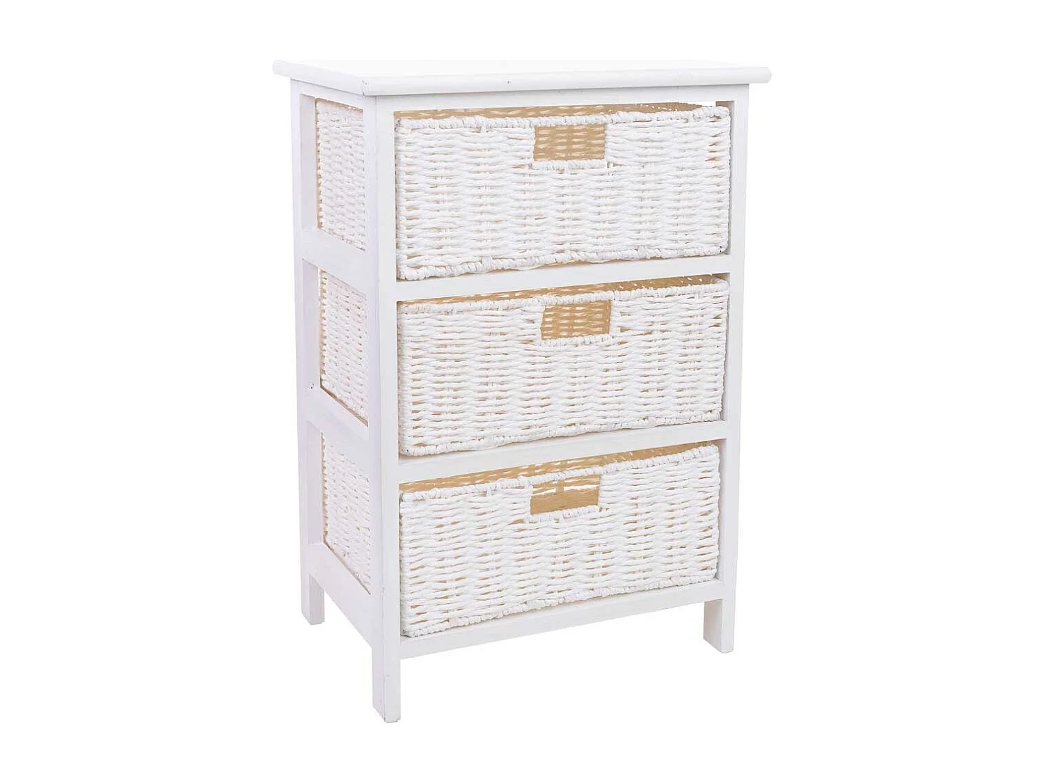 Cómoda de madeira com 3 gavetas em fibra sintética 40x29x58