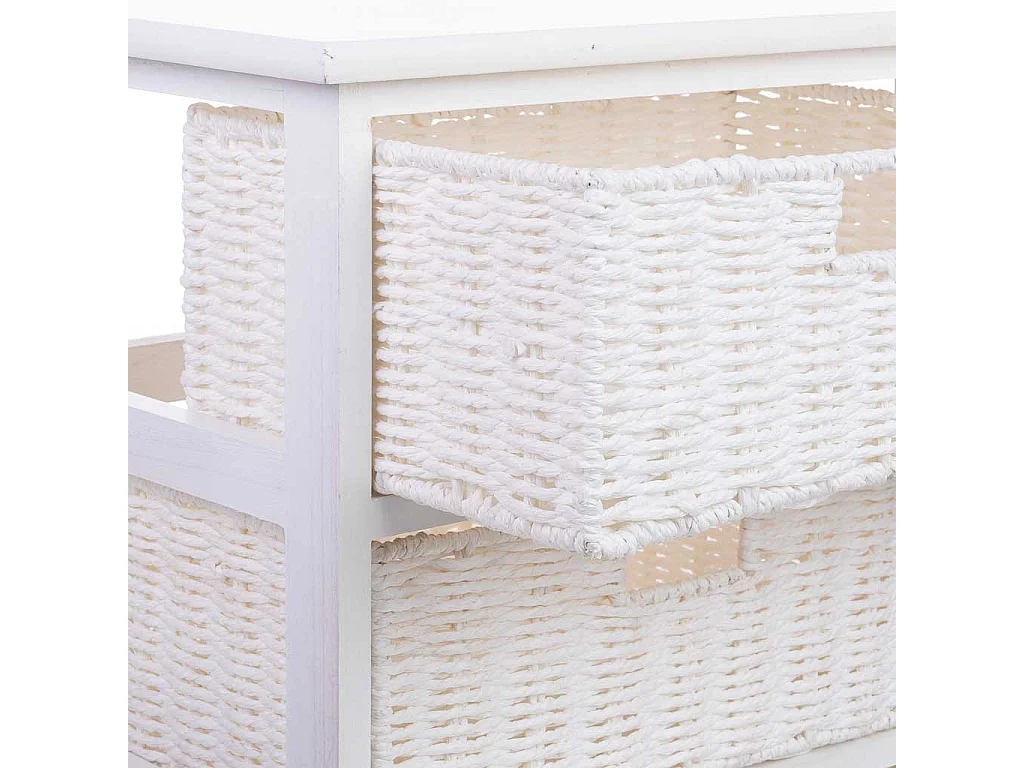 Cómoda de madeira com 3 gavetas em fibra sintética 40x29x58