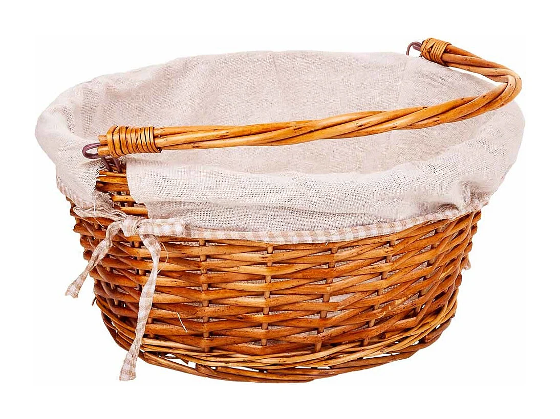 Cesto de vime forrado com alça dobrável marrom d37x17/30