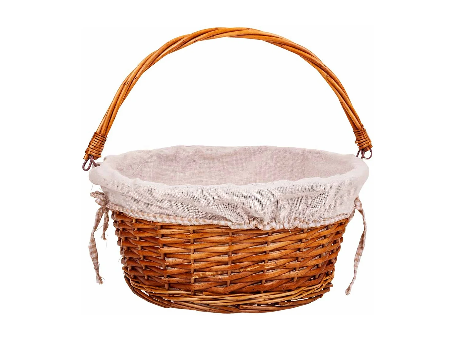 Cesto de vime forrado com alça dobrável marrom d37x17/30