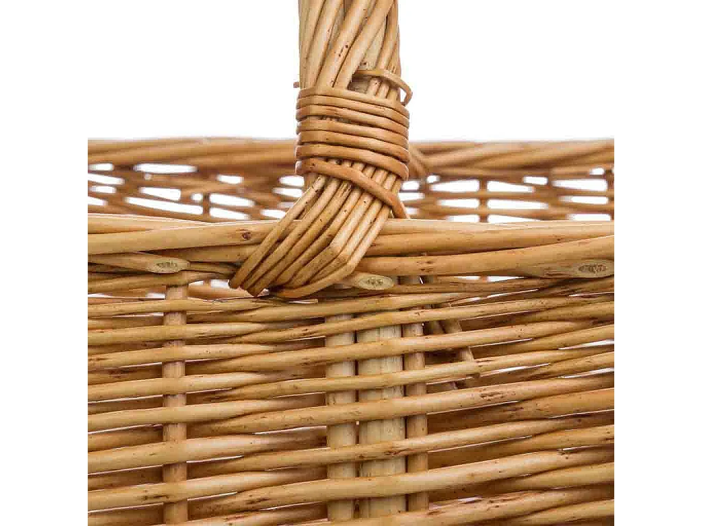 Cesto em vime castanho 38x31x19/30 cm