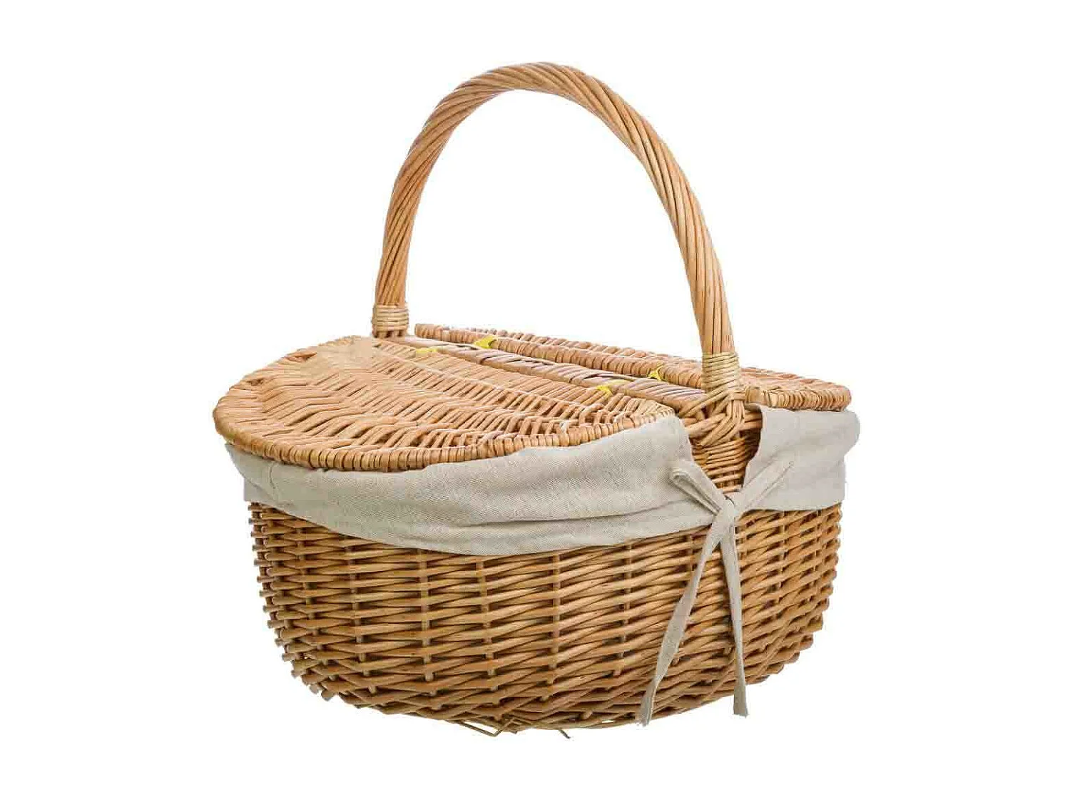 Gefütterter brauner Weidenkorb 41x32x19/15/37h cm