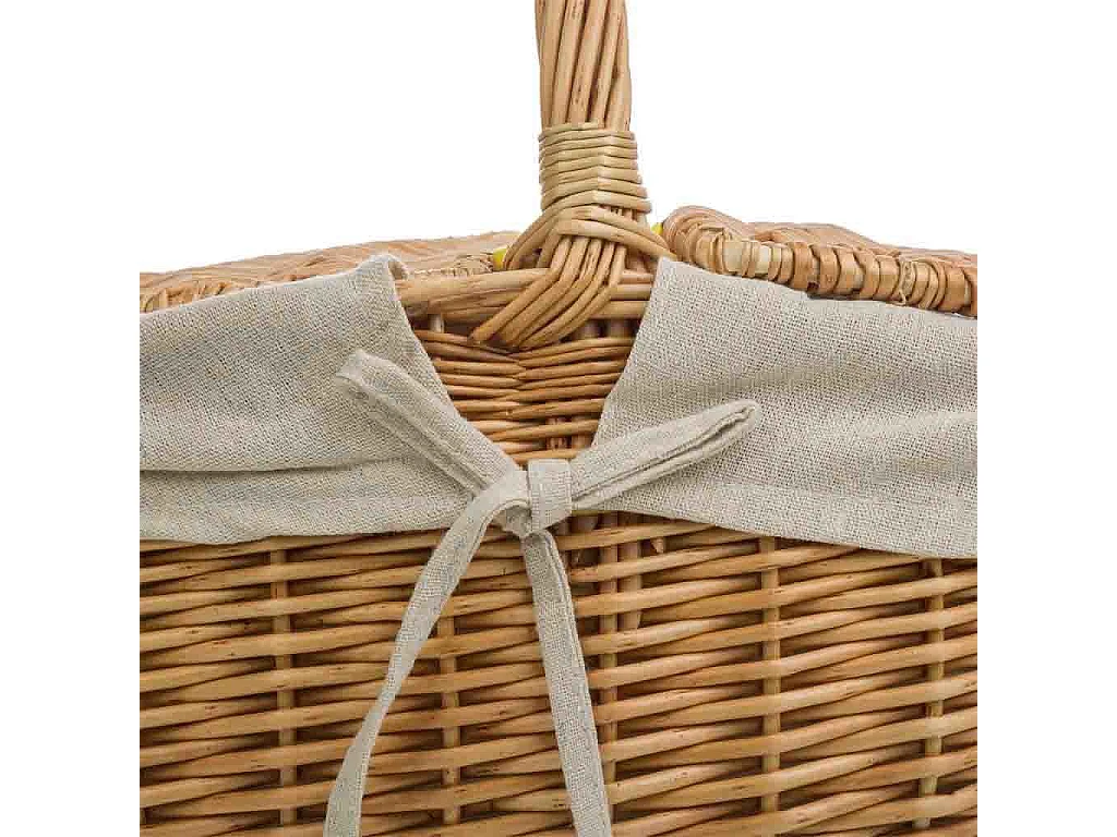 Gefütterter brauner Weidenkorb 41x32x19/15/37h cm