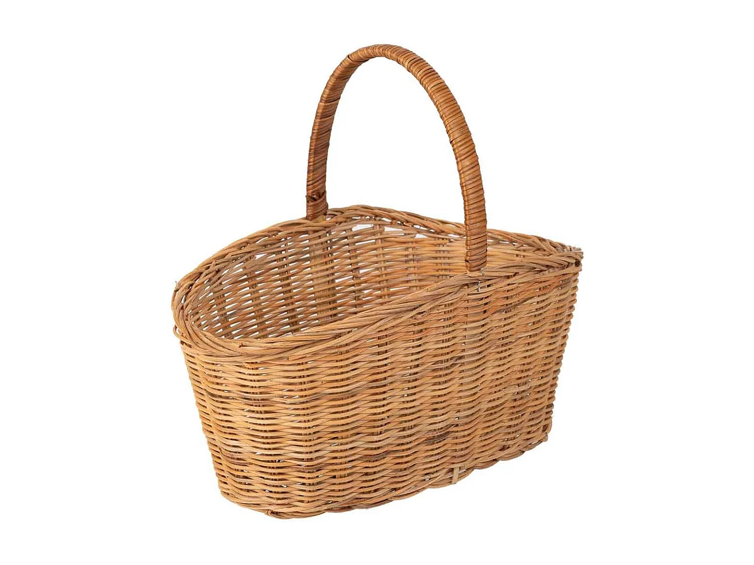 Panier ovale en osier marron 32x21x16-30h