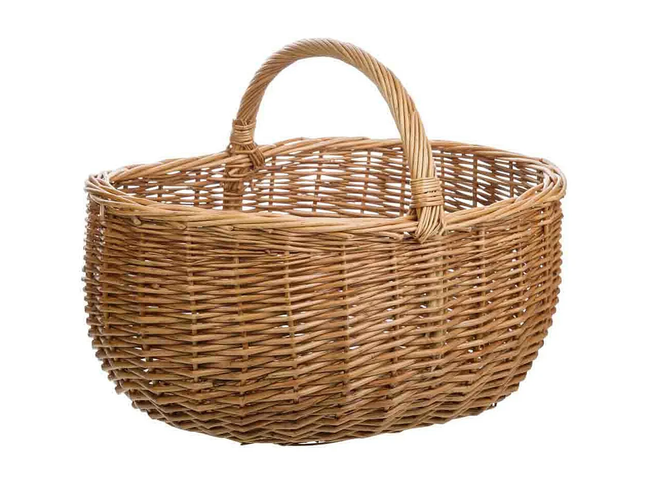 Cesto vimini marrone 43x33x20/32h cm