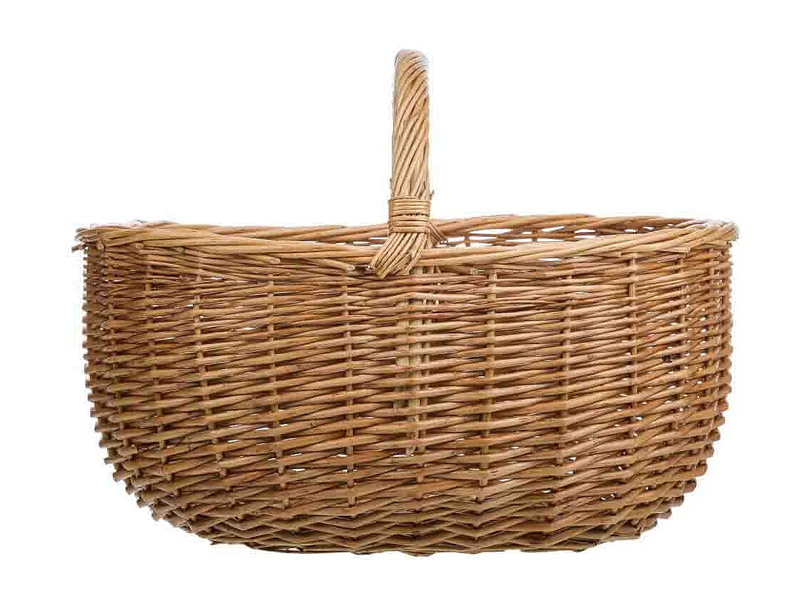 Cesto de vime castanho 43x33x20/32h cm