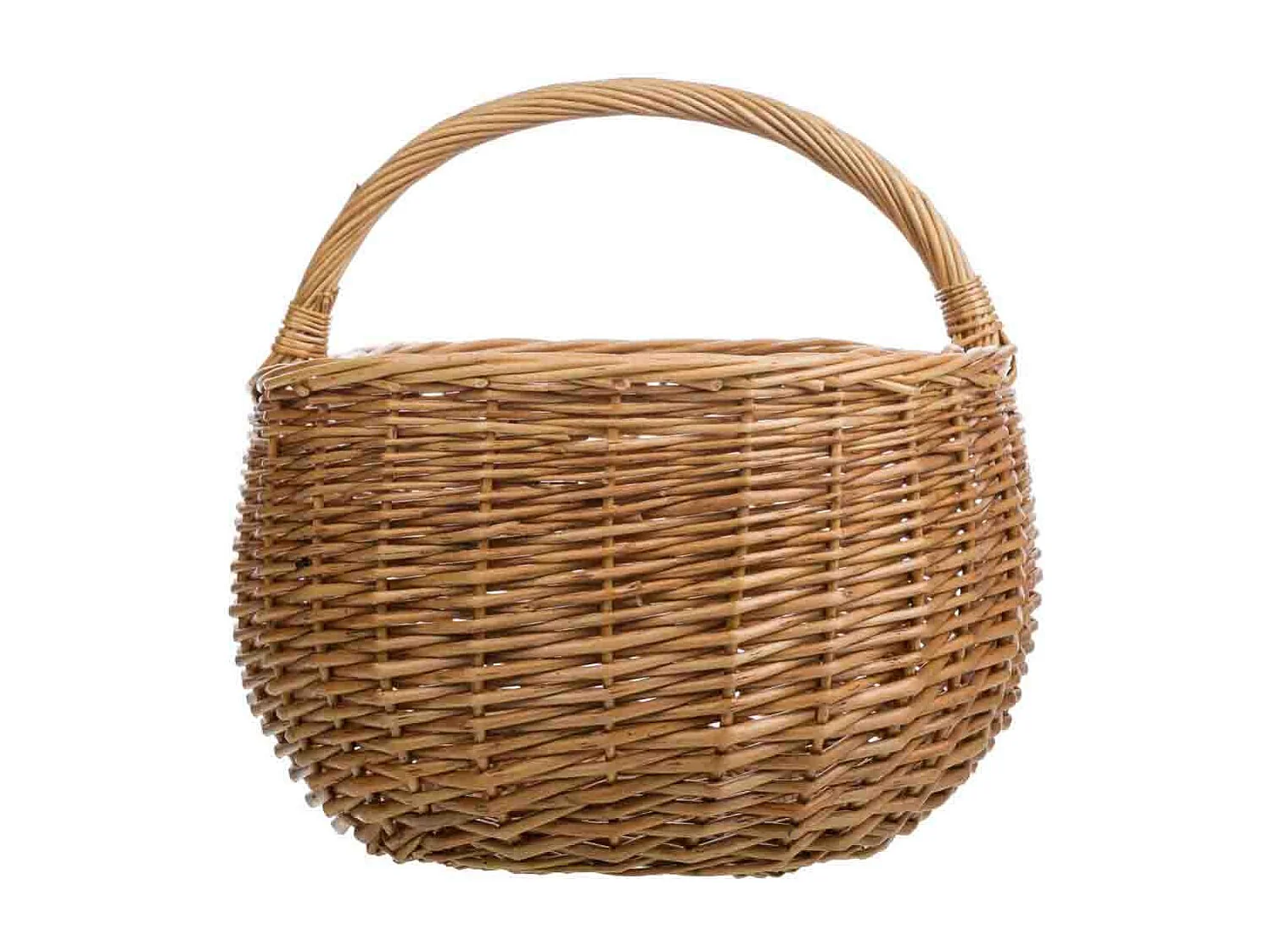 Cesto de vime castanho 43x33x20/32h cm