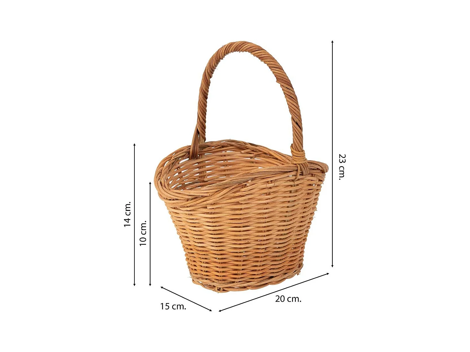 Panier ovale en osier marron 19x15x09-23h