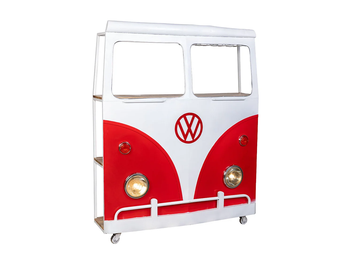 Camionnette casier à bouteilles en métal rouge 135x40x178h