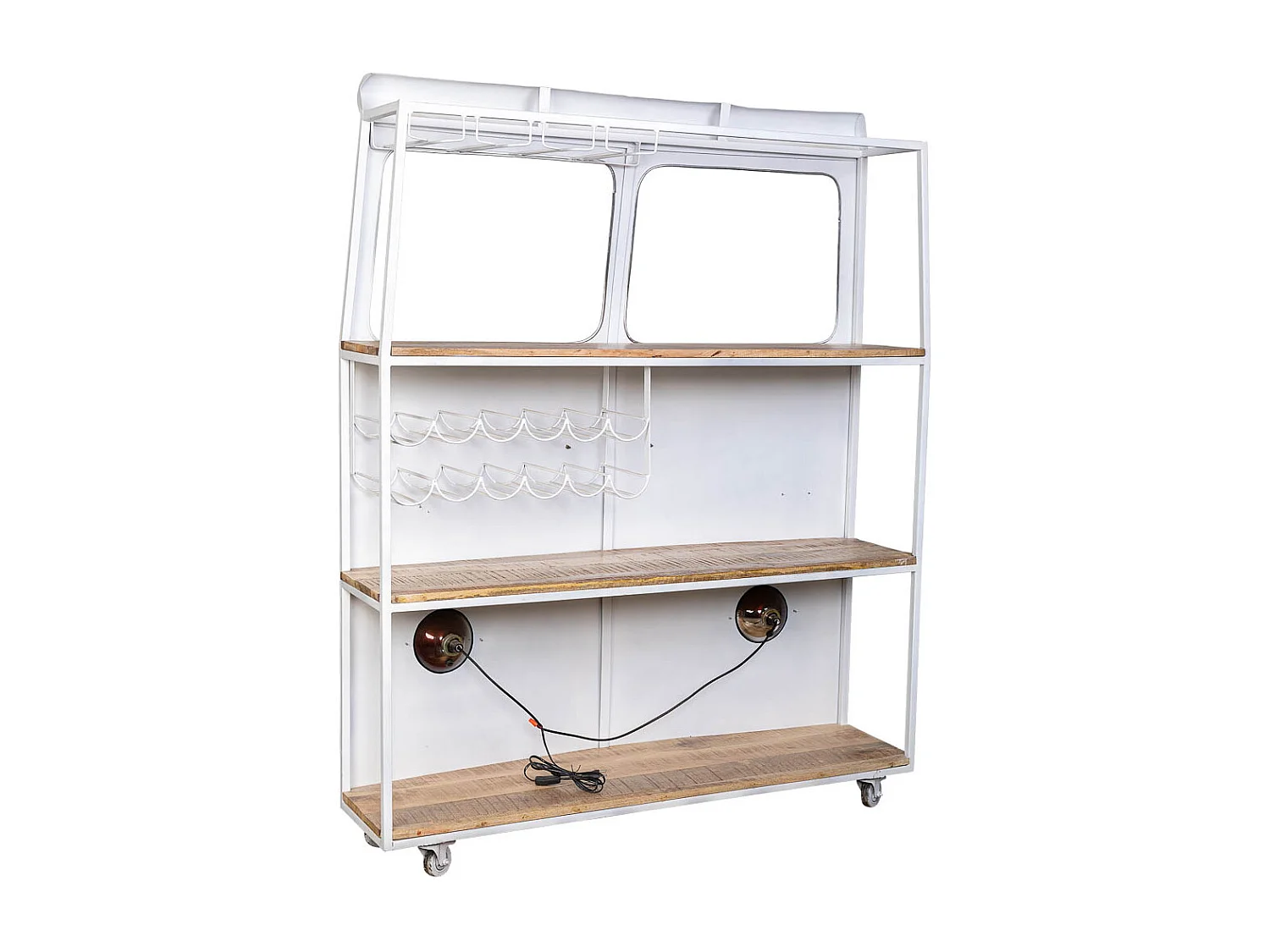 Camionnette casier à bouteilles en métal rouge 135x40x178h