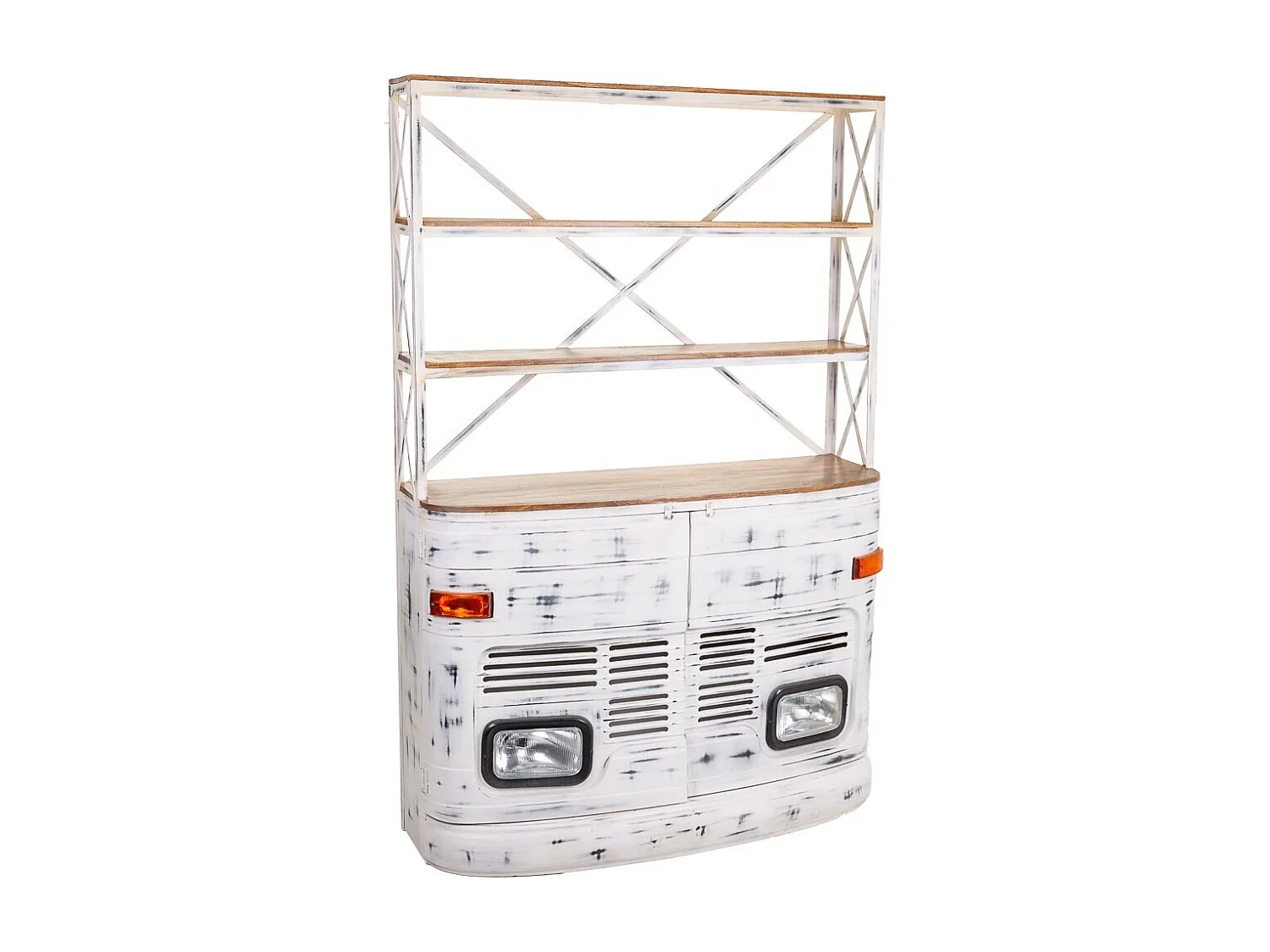 Weiß lackiertes Autoregal 160x66x236h cm