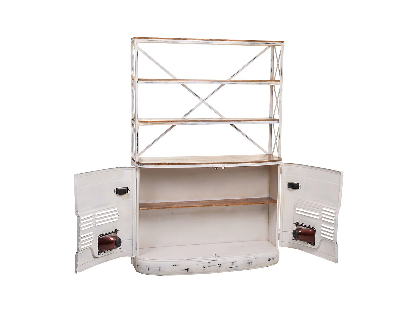 Weiß lackiertes Autoregal 160x66x236h cm