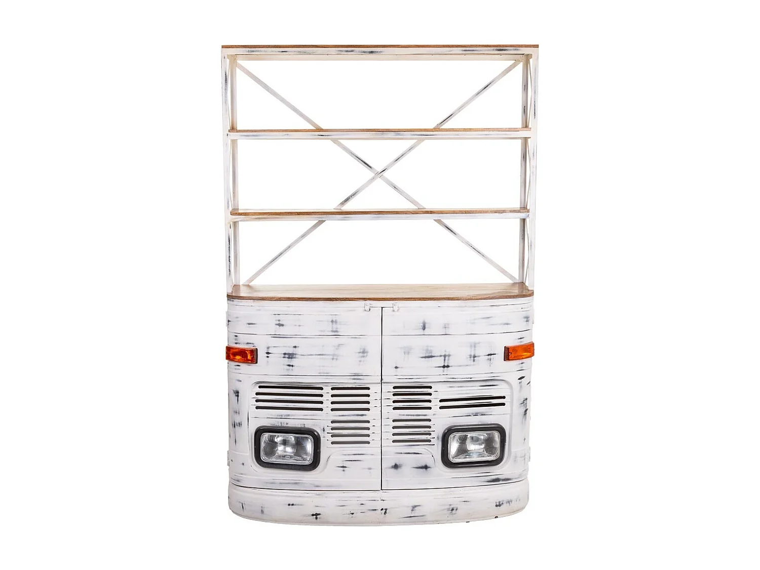 Weiß lackiertes Autoregal 160x66x236h cm