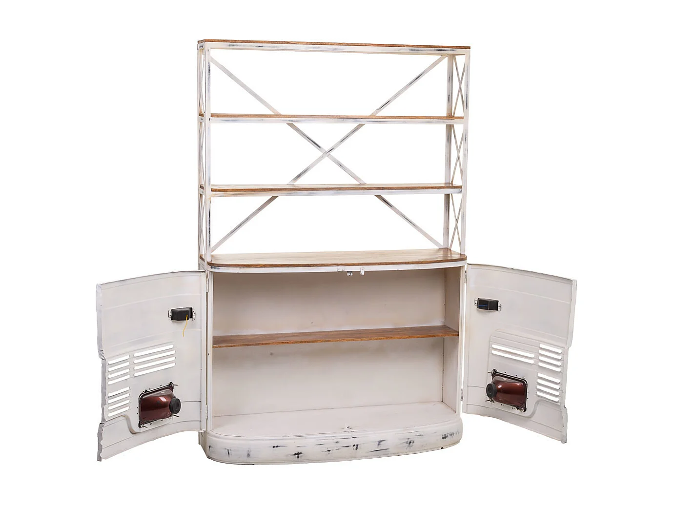 Weiß lackiertes Autoregal 160x66x236h cm