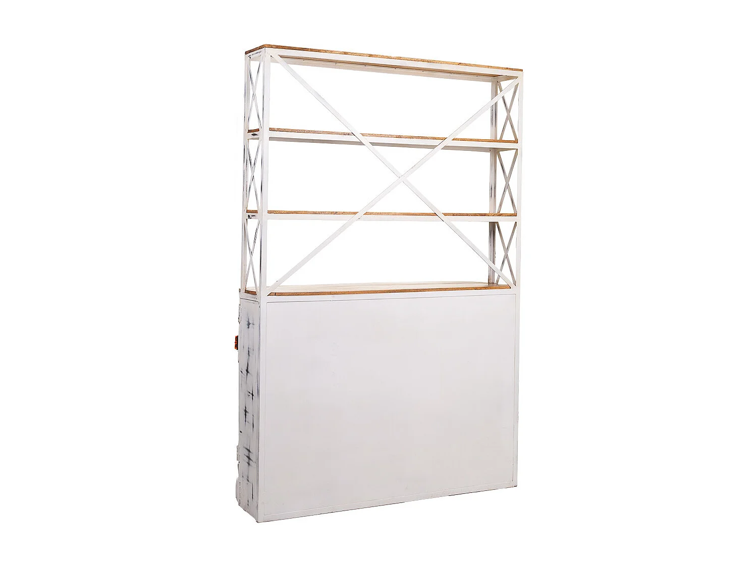 Weiß lackiertes Autoregal 160x66x236h cm