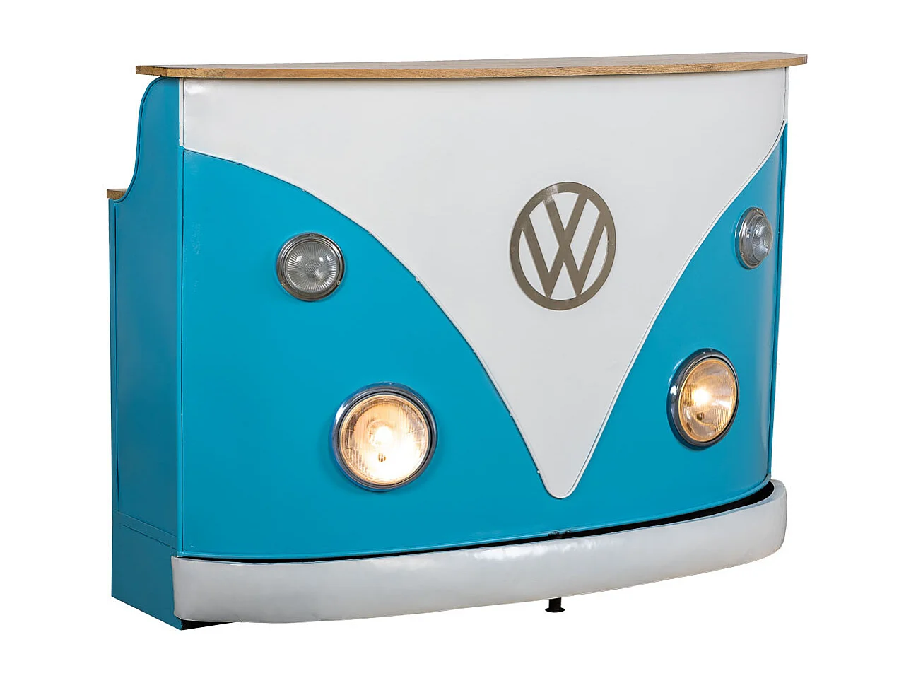 Weinregal aus Holz und Metall, 150 x 55 x 105 cm, blau