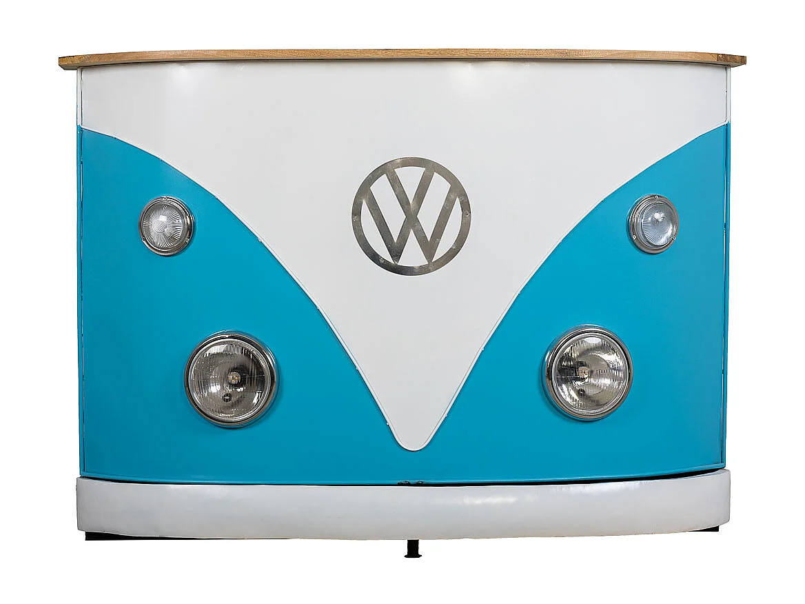 Weinregal aus Holz und Metall, 150 x 55 x 105 cm, blau