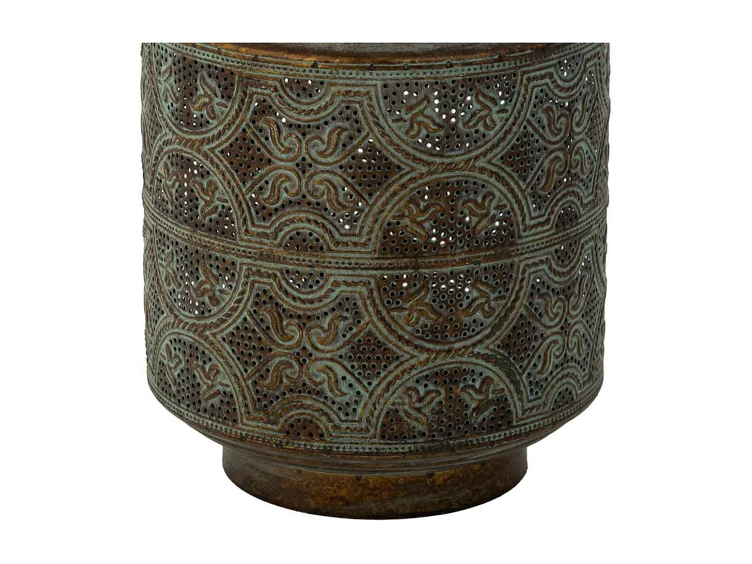 Castiçal de metal marrom 19,5x19,5x25,5