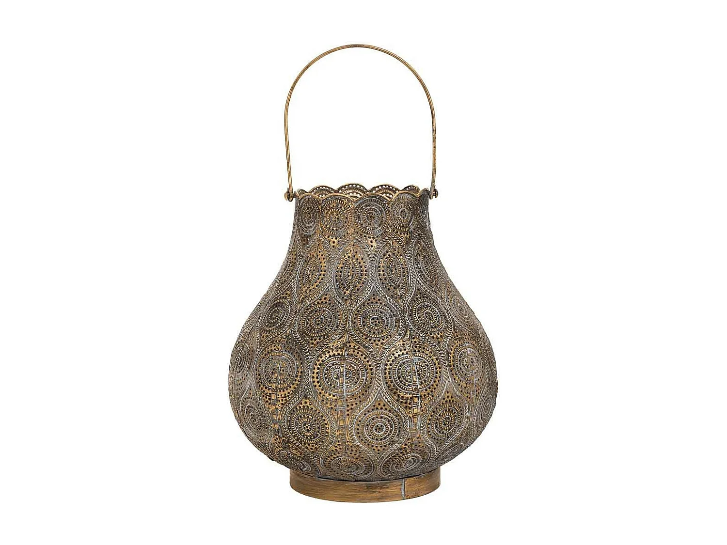 Castiçal de metal marrom 25,5x25,5x28