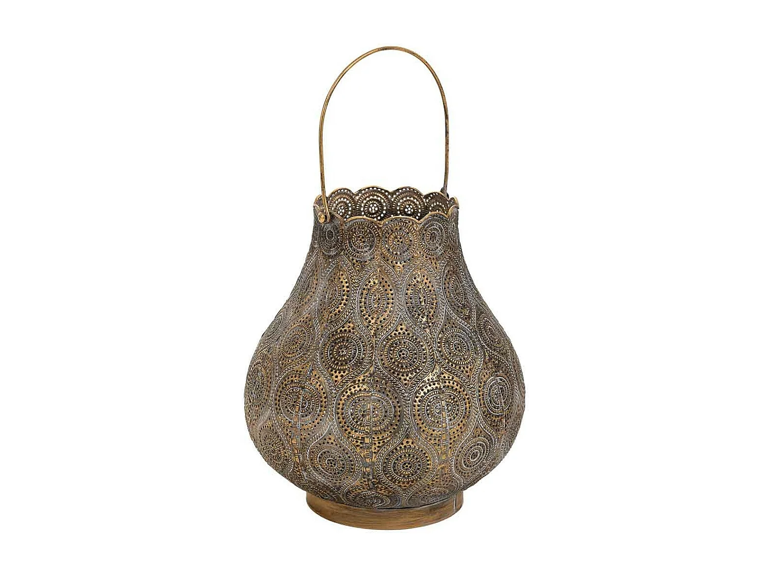 Castiçal de metal marrom 25,5x25,5x28