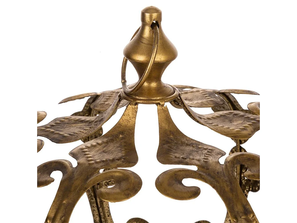 Castiçal em metal dourado 26,5x26,5x33,5