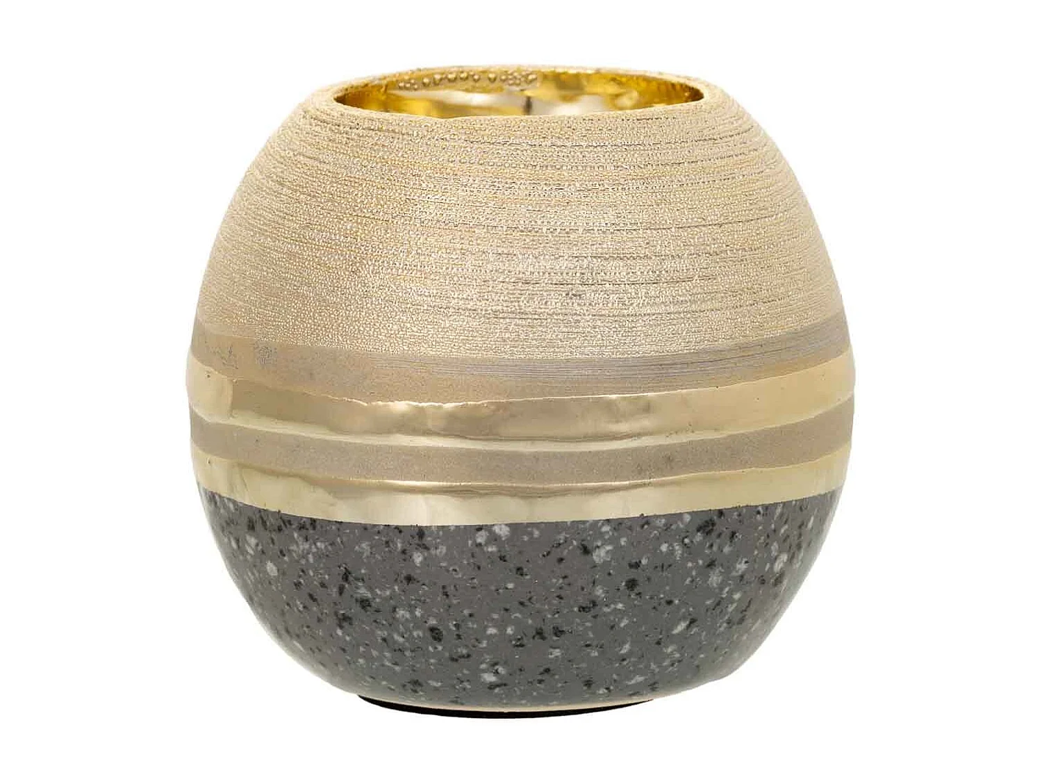 Goldener Keramikkerzenhalter 8x8x7,5h cm