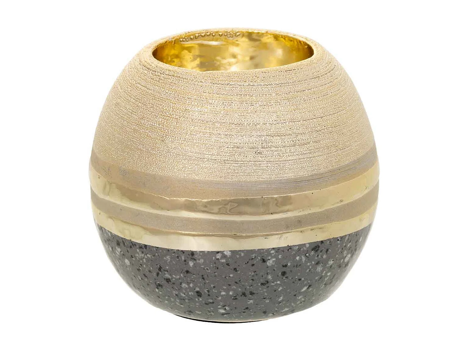 Goldener Keramikkerzenhalter 8x8x7,5h cm