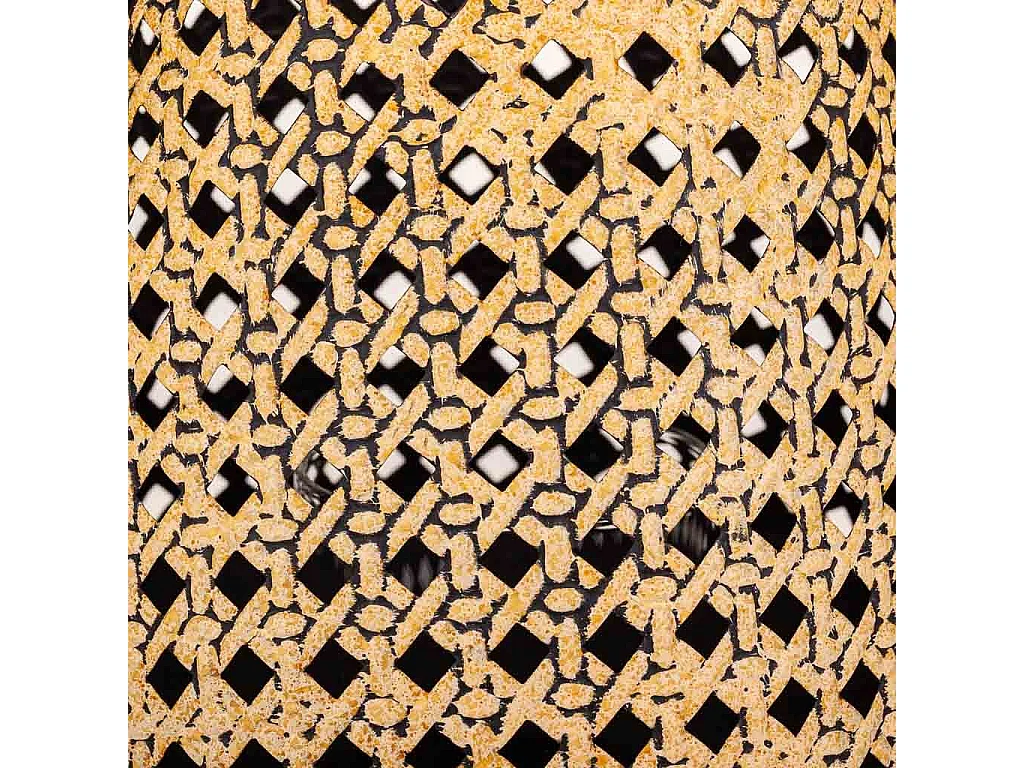 Castiçal em metal dourado 17,5x17,5x19