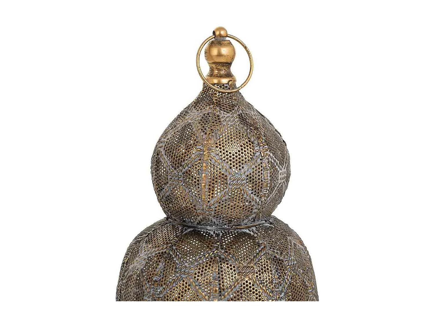 Castiçal de metal marrom 21,5x21,5x55