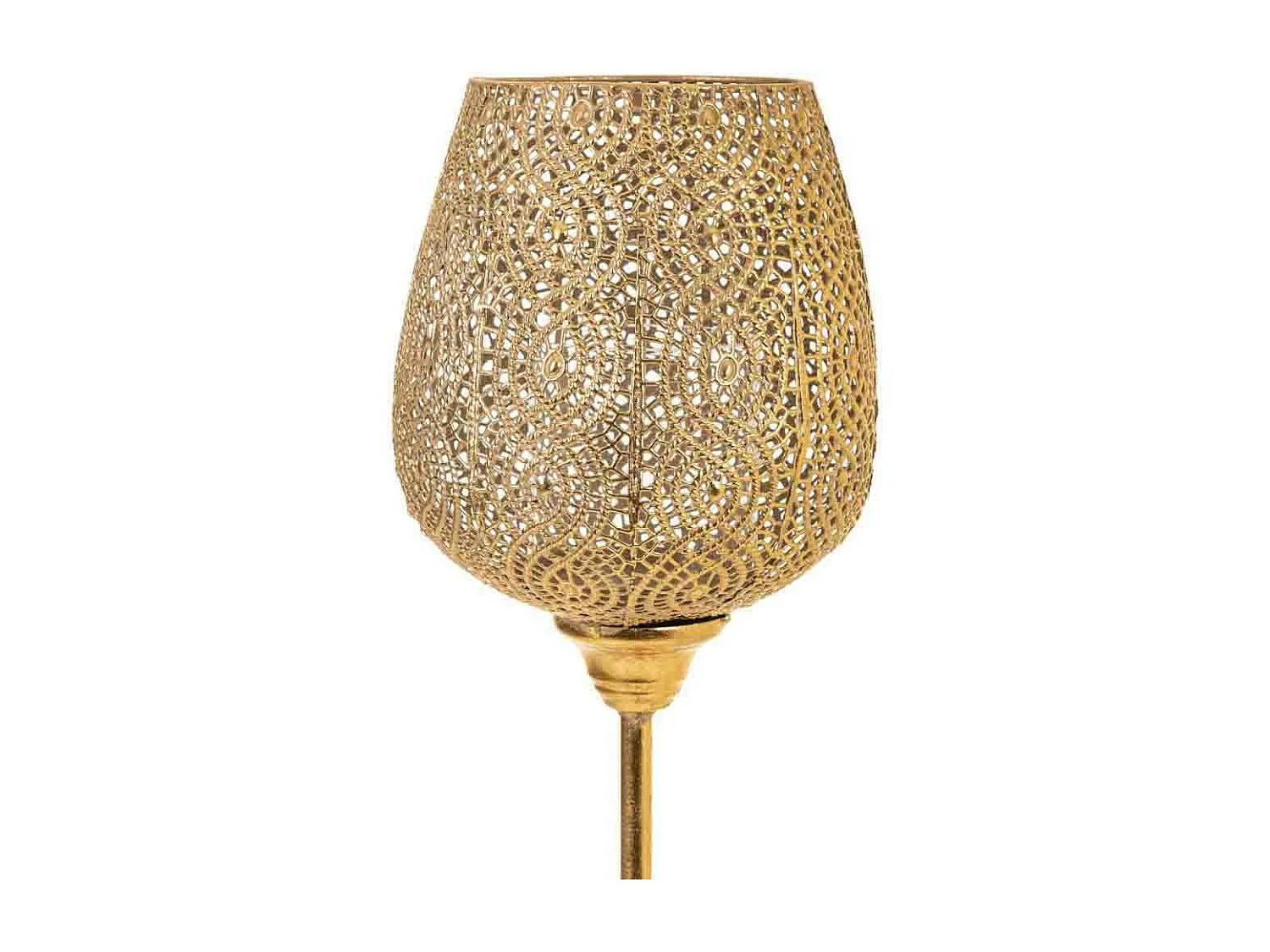 Castiçal em metal dourado 19x19x93,5