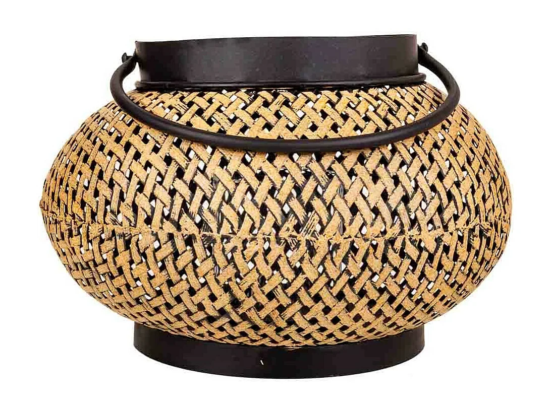 Castiçal em metal dourado 32x32x19