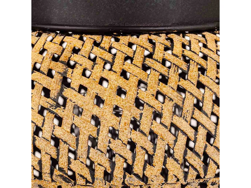 Castiçal em metal dourado 32x32x19