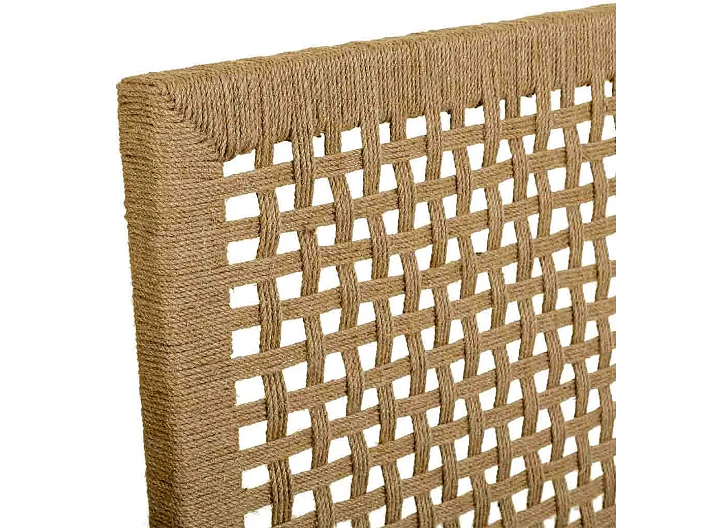 Tête de lit en bois et corde tressée marron 160x3x110h