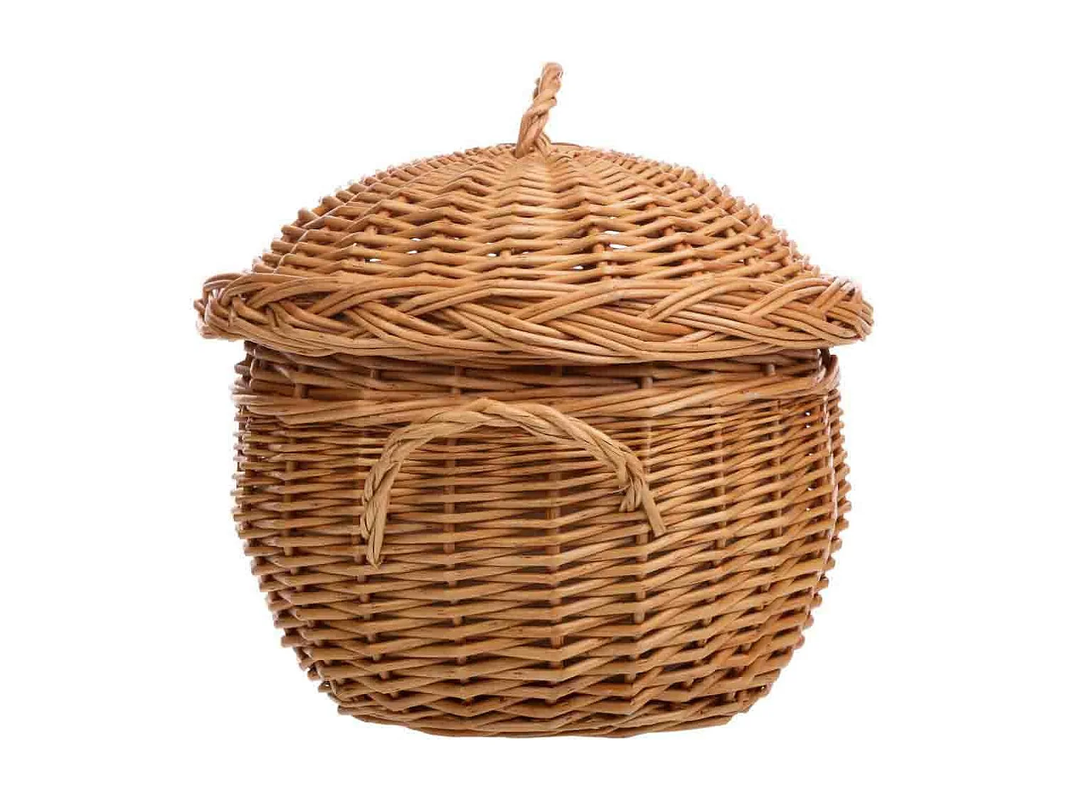 Brauner NÃ¤hkasten ausKorbgeflecht, 21x21x25/18h cm