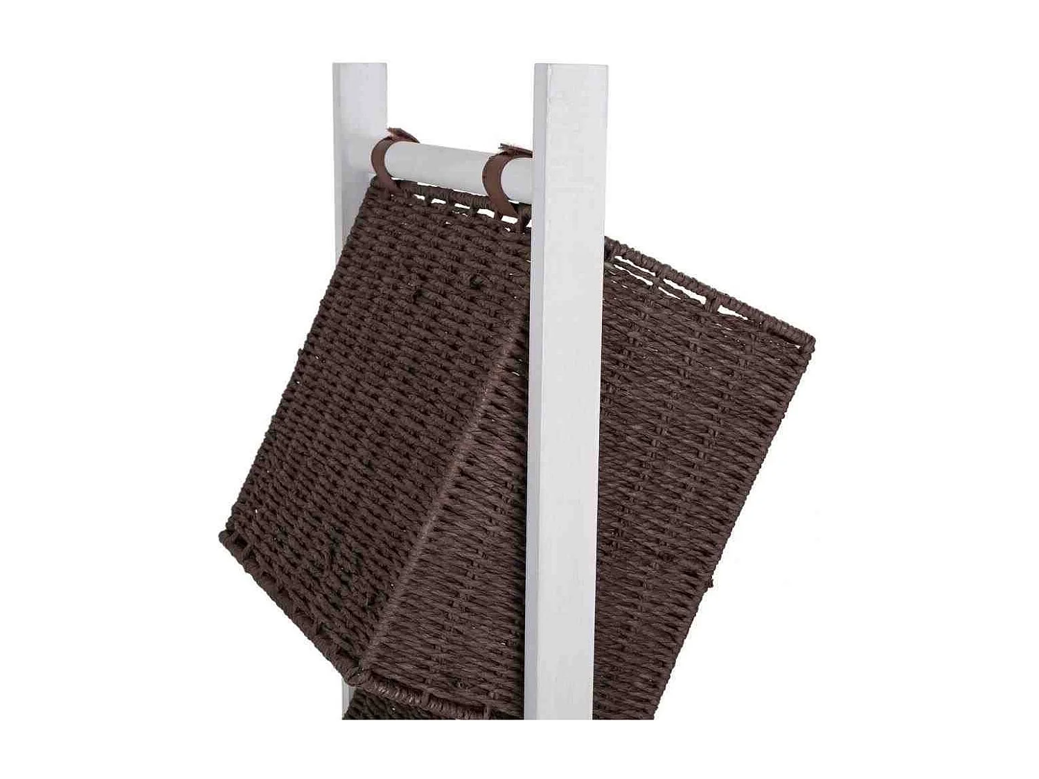 Porte-revues avec support en bois et trois paniers 37x27x115h