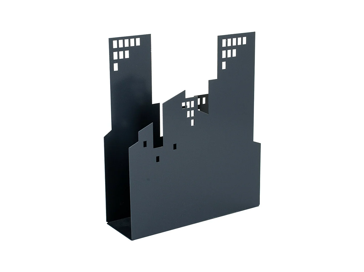 Grauer Zeitungsständer aus Schmiedeeisen, 24x8x29h cm