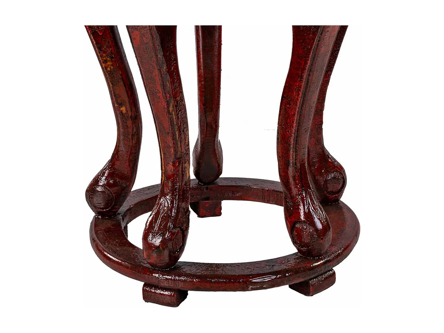 Mesa lateral de madeira vermelha 36x36x55cm