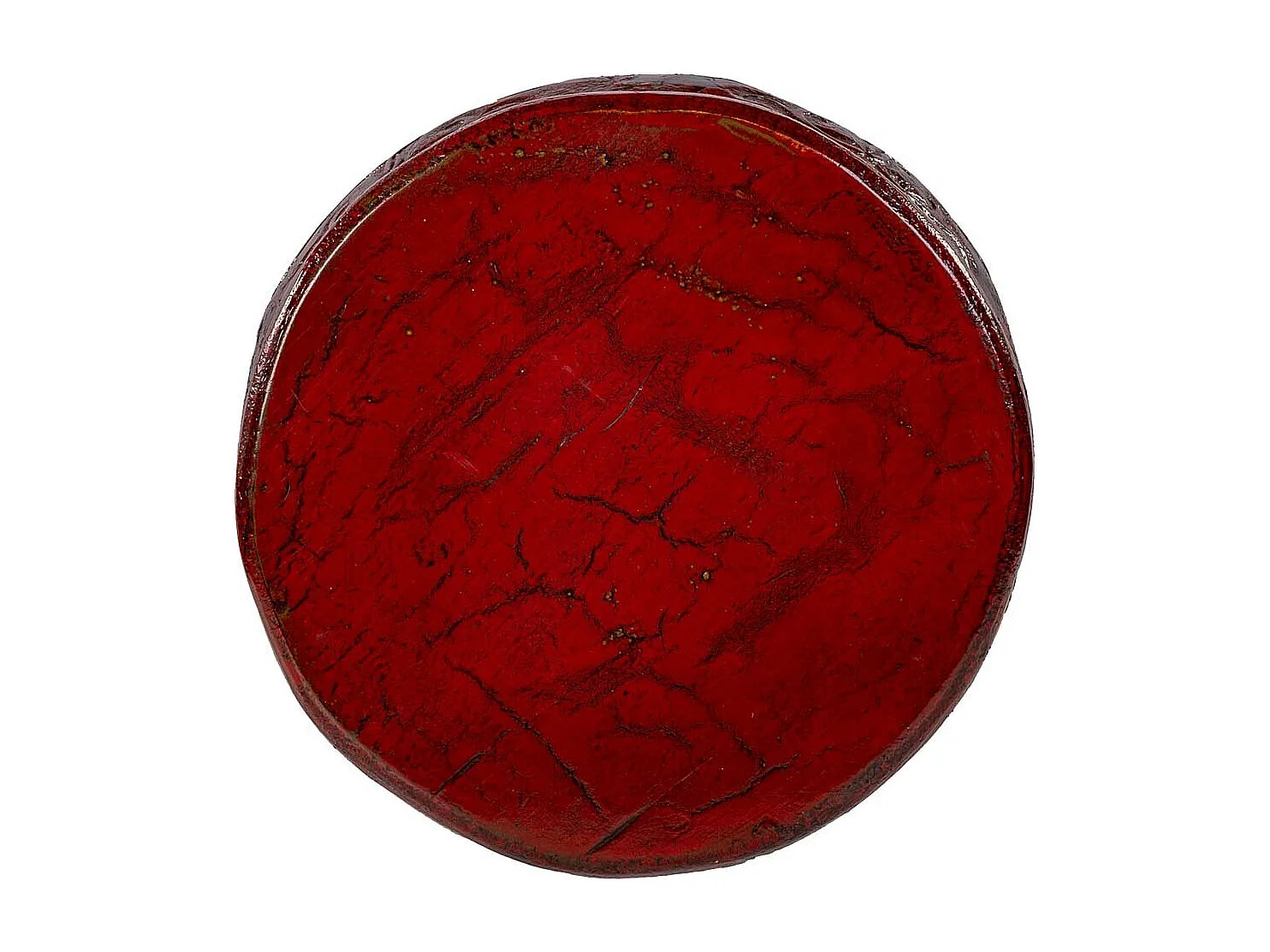 Mesa lateral de madeira vermelha 36x36x55cm