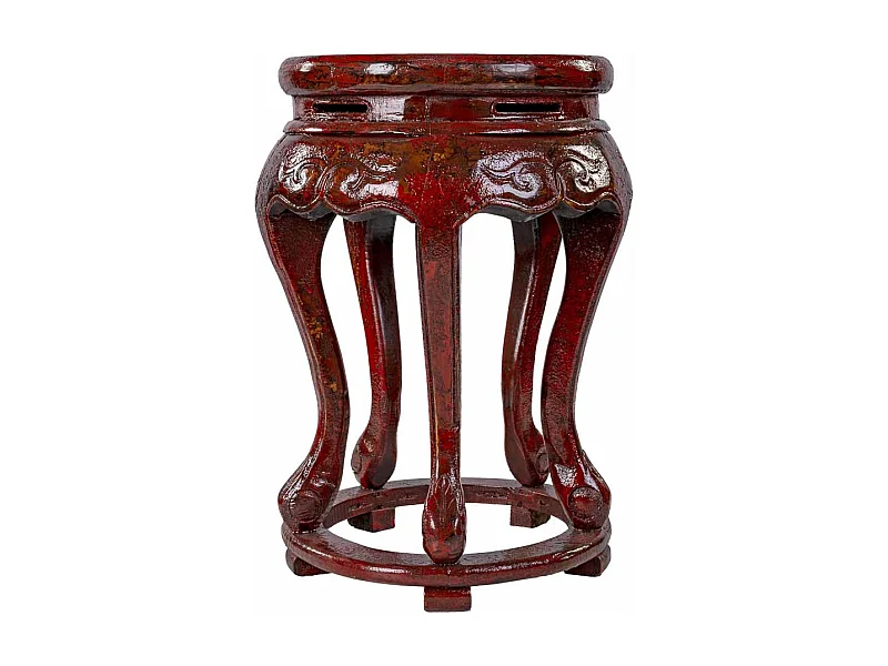 Mesa lateral de madeira vermelha 36x36x55cm